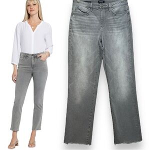 NYDJ Relaxed Straight Leg Lift x Tuck Jeans in Grey Size 4